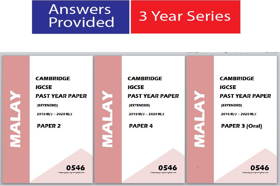 IGCSE Past Year Paper Malay Foreign 0546 (Paper 2 + Paper 3 + Paper 4 + Answer) 4 Year Series