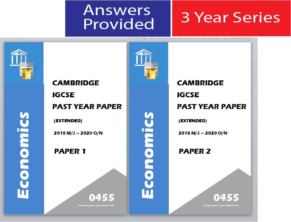 IGCSE Past Year Paper Economics 0455 (Paper 1 + Paper 2 + Answer) 3 Year Series