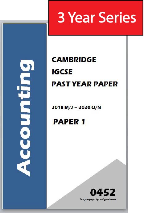 IGCSE Past Year Paper Accounts 0452 (Paper 1 + Answer) 3 Year Series