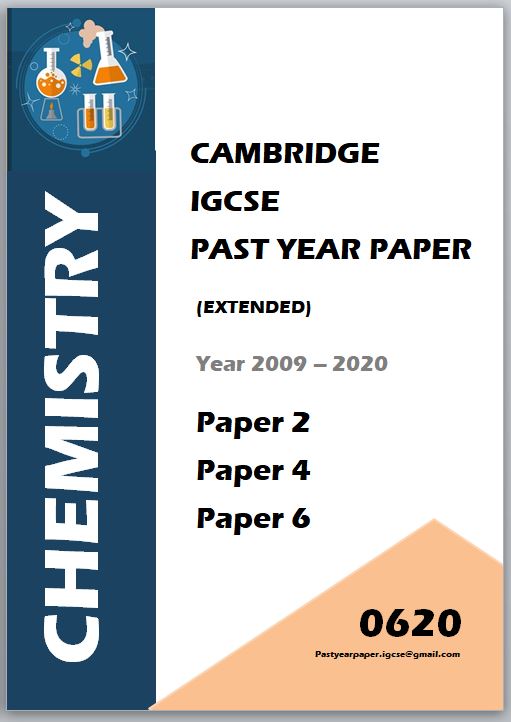 IGCSE Past Year Paper Chemistry 0620 (Paper 2 /Paper 4/ Paper 6/ Sets) 9 Year Series/ I2 Year Series