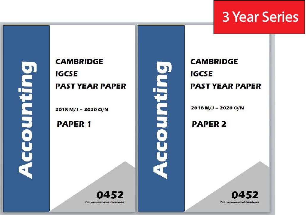 IGCSE Past Year Paper Accounting 0452 (Paper 1/ Paper 2/ Sets) 3 Year Series/ 5 Year Series