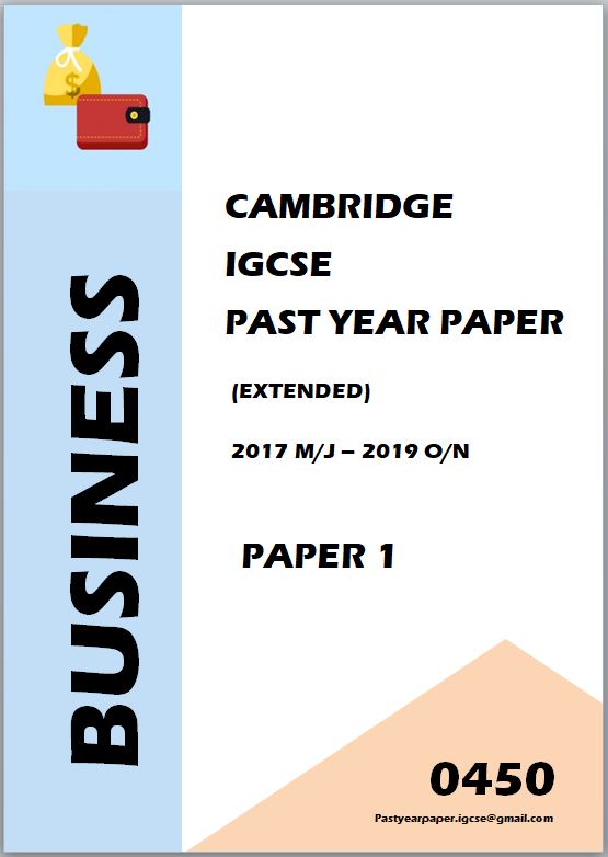 IGCSE Past Year Paper Business 0450 (Paper 1/ Paper 2/ Set) 3 Year Series/ 5 Year Series